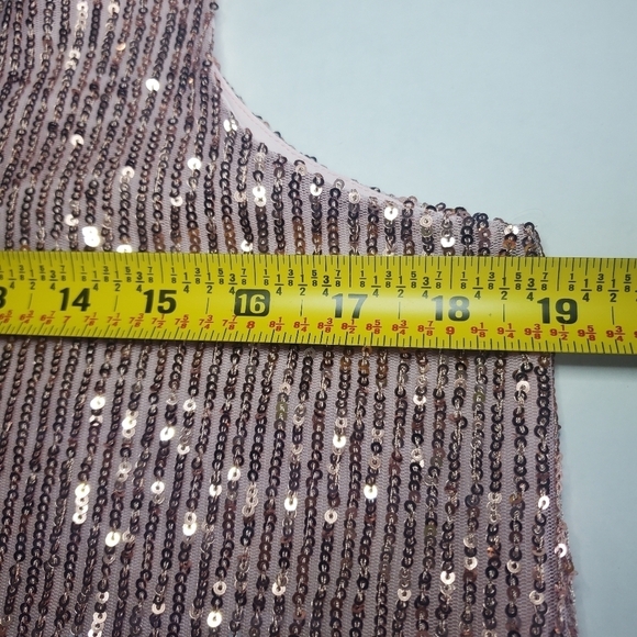 Loft Pink Sequin Top Sz S - Picture 8 of 9